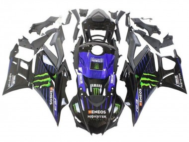 Carene Moto Yamaha YZF R3/R25 2019-2021 - Blu Nero Lucido Verde ENEOS Mostro