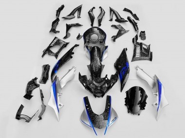 Carene Moto Yamaha YZF R3/R25 2019-2021 - Bianco Blu Nero Forgiato Fibra di Carbonio Stile