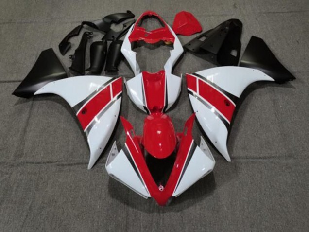 Carene Moto Yamaha YZF 1000 R1 2012-2014 - Rosso Bianco Nero Opaco