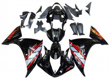 Carene Moto Yamaha YZF 1000 R1 2012-2014 - Nero Lucido Argento Rosso Banda