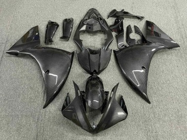 Carene Moto Yamaha YZF 1000 R1 2012-2014 - Falso Fibra di Carbonio Grigio Nero