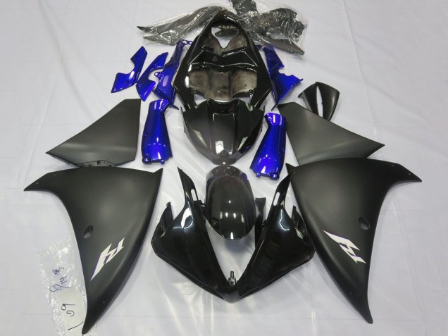 Carene Moto Yamaha YZF 1000 R1 2012-2014 - Nero Lucido Nero Opaco Blu