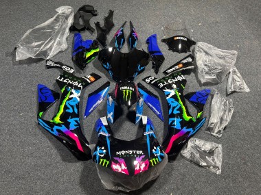 Carene Moto Yamaha YZF 1000 R1 2015-2019 - Nero Blu Rosa Verde Mostro ENEOS