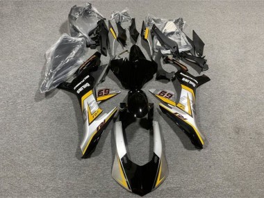 Carene Moto Yamaha YZF 1000 R1 2015-2019 - Argento Giallo Nero Lucido