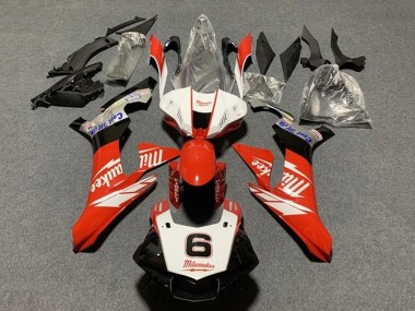 Carene Moto Yamaha YZF 1000 R1 2015-2019 - Bianco Rosso Nero Milwaukee