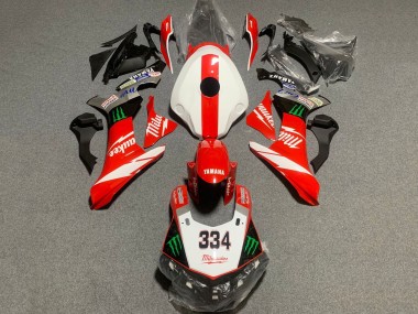 Carene Moto Yamaha YZF 1000 R1 2015-2019 - Bianco Rosso Nero Verde Mostro Milwaukee 334
