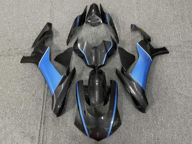 Carene Moto Yamaha YZF 1000 R1 2015-2019 - Falso Fibra di Carbonio Azzurro Chiaro