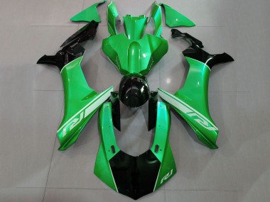 Carene Moto Yamaha YZF 1000 R1 2015-2019 - Verde Nero Lucido Argento