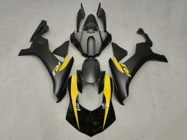 Carene Moto Yamaha YZF 1000 R1 2015-2019 - Nero Opaco Nero Lucido Giallo