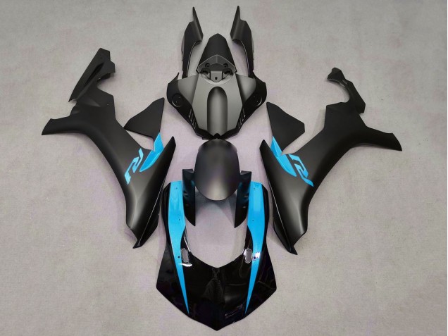 Carene Moto Yamaha YZF 1000 R1 2015-2019 - Nero Opaco Nero Lucido Azzurro Chiaro