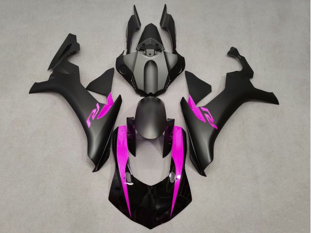 Carene Moto Yamaha YZF 1000 R1 2015-2019 - Nero Opaco Nero Lucido Rosa