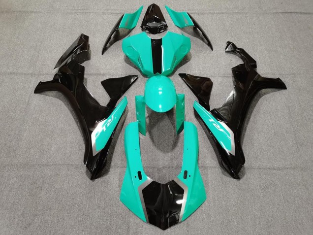Carene Moto Yamaha YZF 1000 R1 2015-2019 - Turchese Blu Nero Lucido