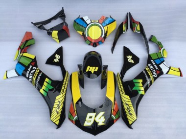 Carene Moto Yamaha YZF 1000 R1 2015-2019 - Bianco Blu Verde Giallo Rosso Ruota dei Colori 94