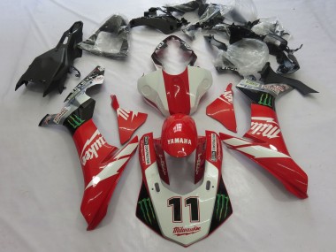 Carene Moto Yamaha YZF 1000 R1 2015-2019 - Bianco Rosso Nero Verde Mostro Milwaukee 11