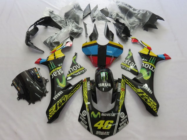Carene Moto Yamaha YZF 1000 R1 2015-2019 - Giallo Blu Rosso Nero Verde Mostro MoviStar Semakin Didepan ENEOS 46