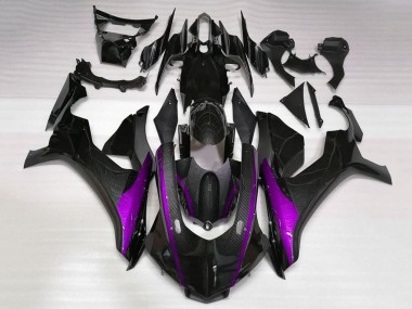 Carene Moto Yamaha YZF 1000 R1 2020-2025 - Falso Fibra di Carbonio Viola Banda