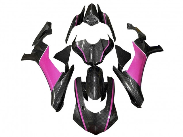 Carene Moto Yamaha YZF 1000 R1 2020-2025 - Falso Fibra di Carbonio Rosa