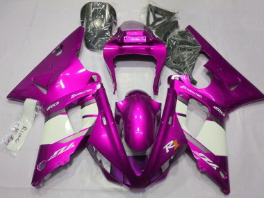 Carene Moto Yamaha YZF 1000 R1 2000-2001 - Lampone Bianco Argento