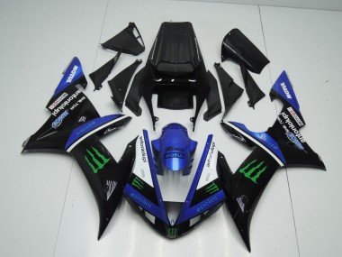 Carene Moto Yamaha YZF 1000 R1 2002-2003 - Blu Bianco Nero Verde Motul Verde Mostro
