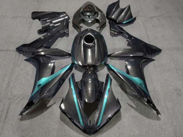 Carene Moto Yamaha YZF 1000 R1 2004-2006 - Fibra di Carbonio Stile Teal Verde