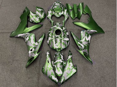 Carene Moto Yamaha YZF 1000 R1 2004-2006 - Verde Bianco Grigio Camouflage