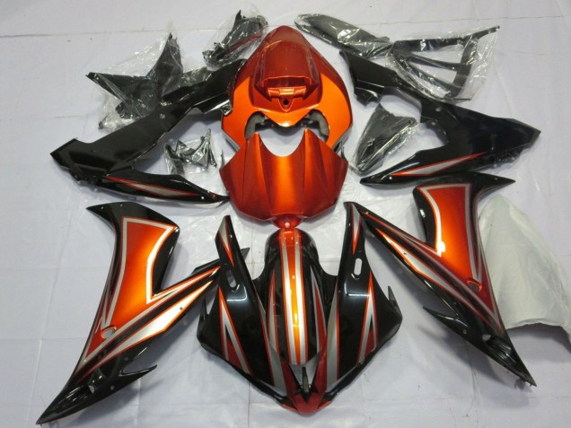 Carene Moto Yamaha YZF 1000 R1 2004-2006 - Arancia Nero Lucido