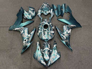 Carene Moto Yamaha YZF 1000 R1 2004-2006 - Verde Acqua Bianco Grigio Camouflage