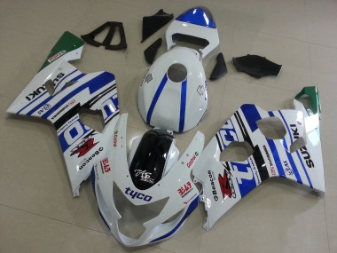 Carene Moto Suzuki GSXR 600 / GSXR 750 2004-2005 - Bianco Blu Nero Verde Tyco