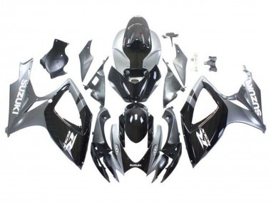 Carene Moto Suzuki GSXR 600 / GSXR 750 2006-2007 - Argento Nero Lucido Bianco