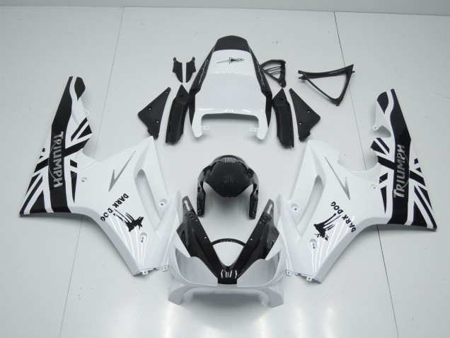 Carene Moto Triumph Daytona 675 Triple 2006-2008 - Bianco Nero Lucido Dark Dog