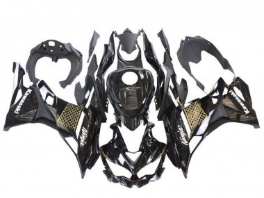 Carene Moto Kawasaki ZX4R ZX-4RR 2019-2025 - Nero Lucido Bianco Oro