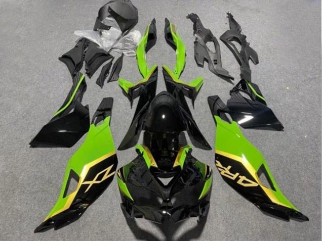Carene Moto Kawasaki ZX4R ZX-4RR 2019-2025 - Nero Lucido Verde Oro