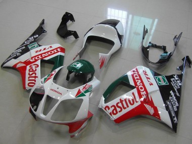 Kit Carene Moto ABS Honda VTR1000 2000-2006 - Bianco Rosso Verde Nero Lucido Castrol