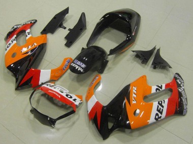 Carene Moto Honda VTR1000F 1997-2005 - Arancia Bianco Rosso Nero Lucido Repsol