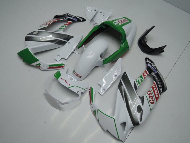 Carene Moto Honda VTR1000F 1997-2005 - Bianco Verde Nero Lucido Castrol