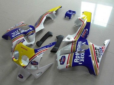 Carene Moto Honda CBR250RR MC19 1988-1989 - Bianco Giallo Blu Rothmans