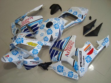 Carene Moto Honda CBR600RR 2003-2004 - Bianco Blu Rosso Nastro Azzurro