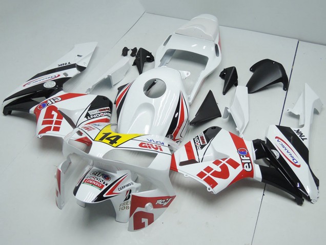 Carene Moto Honda CBR600RR 2003-2004 - Bianco Rosso Giallo Nero Lucido Givi 14