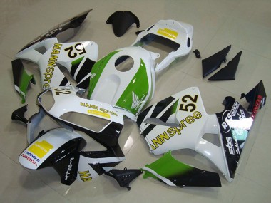 Carene Moto Honda CBR600RR 2003-2004 - Bianco Verde Giallo Nero Lucido Hannspree 52