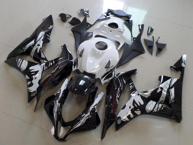 Carene Moto Honda CBR600RR 2007-2008 - Bianco Nero Lucido Leyla