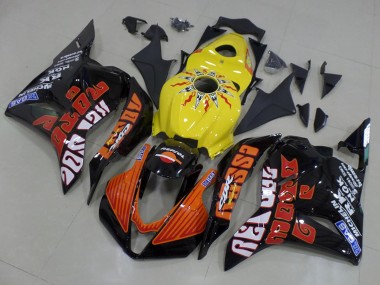 Carene Moto Honda CBR600RR 2009-2012 - Giallo Arancia Nero Lucido Rossi Corsa