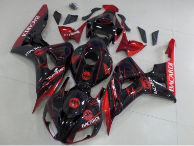 Carene Moto Honda CBR1000RR 2006-2007 - Rosso Nero Lucido Bacardi