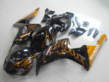 Carene Moto Honda CBR1000RR 2006-2007 - Nero Lucido Oro Fiamma