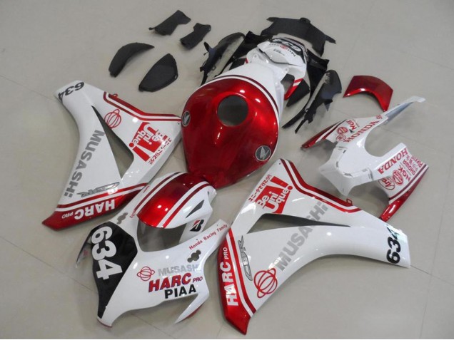 Carene Moto Honda CBR1000RR 2008-2011 - Bianco Rosso Nero HARC Pro PIAA 634