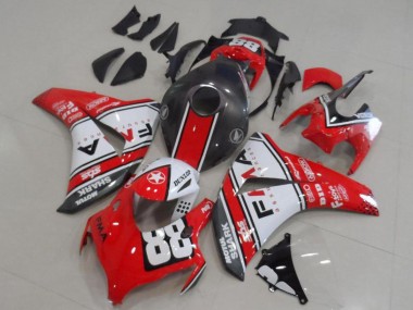 Carene Moto Honda CBR1000RR 2008-2011 - Bianco Rosso Nero Opaco Dunlop Fiamm 88