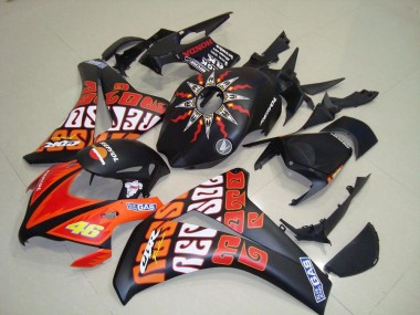 Carene Moto Honda CBR1000RR 2008-2011 - Nero Opaco Arancia Rossi Repsol 46