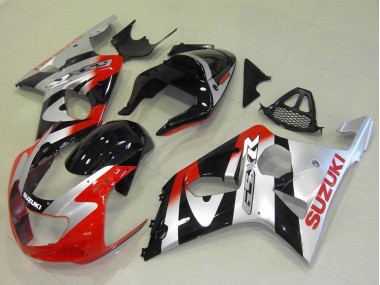 Carene Moto Suzuki GSXR 1000 2000-2002 - Argento Rosso Nero Lucido