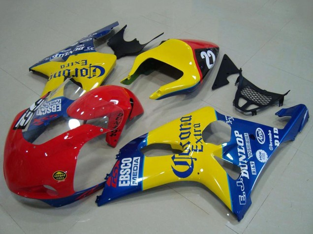 Carene Moto Suzuki GSXR 1000 2000-2002 - Giallo Rosso Blu Corona Corsa