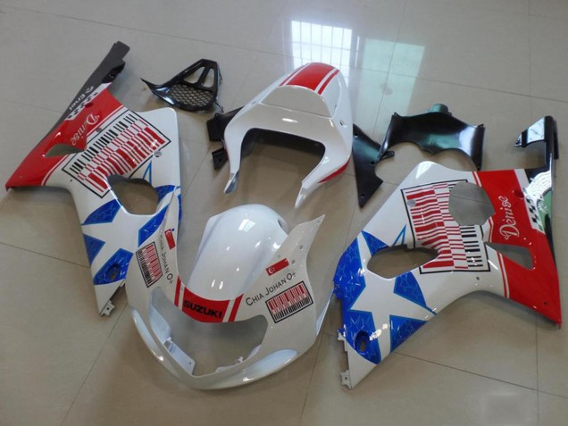 Carene Moto Suzuki GSXR 1000 2000-2002 - Bianco Rosso Blu Stella