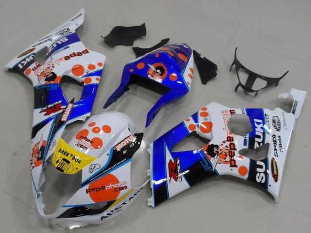 Carene Moto Suzuki GSXR 1000 2003-2004 - Bianco Blu Rosso Giallo Pepe Phone